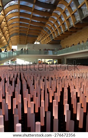 Installation in the China Pavilion in Expo 2015 . The theme of the Pavilion is \