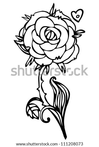 Rose Drawings Black and White Line