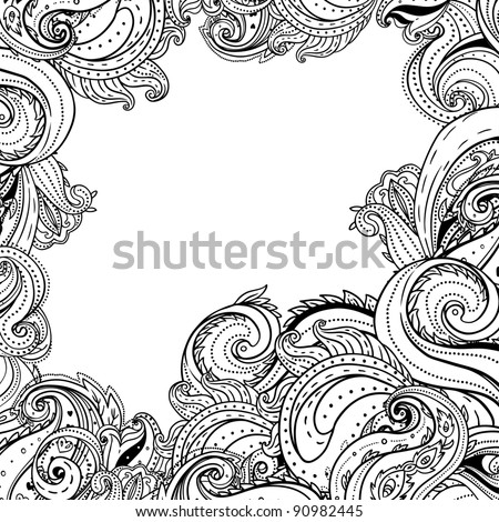  Paisley patterned frame trendy modern wallpaper or textile background