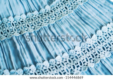 Blue skirt with the assembly and lace