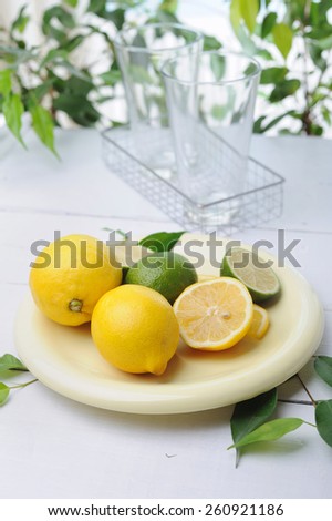 Citrus squeezer and fresh lemons being used to make fresh lemonade