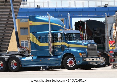 VALENCIA, SPAIN - JUNE 22: Unidentified truck at the Motorexpo car show in the 