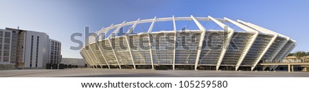 KIEV - MAY 2: Olympic Stadium on May 2, 2012 in Kiev, Ukraine. Panoramic view of the Olympic National Sports Complex recently opened after reconstruction for UEFA EURO 2012 football cup