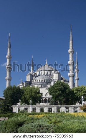 View of Blue Mosque (Sultan Ahmed) in Istanbul, Turkey