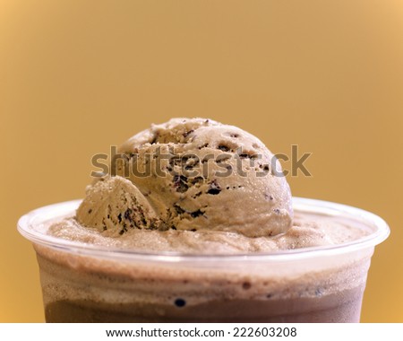 ice cream float in chocolate