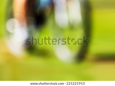 mountain bike cycling race, abstract blurred shot