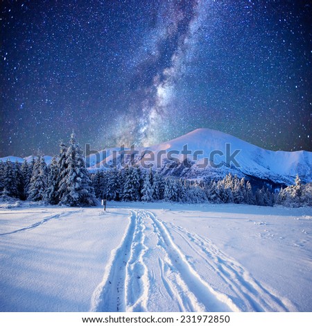 fantastic milky way in the New Year\'s Eve