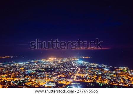 city with a night on the beach