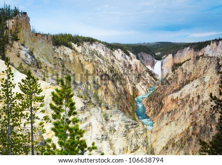 Yellowstone National Park Water Falls in Canyon, Yellowstone National Park, USA