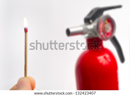 Fire Safety Concept, Fighting Fires by Using a Fire Extinguisher