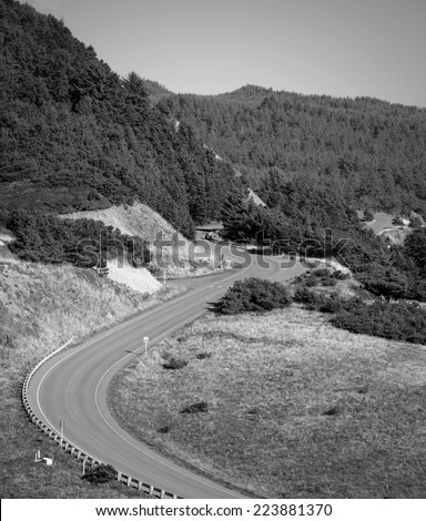Old Mountain Road, Black and White Vintage Film