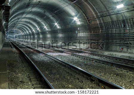 Empty Subway Tunnel, Two Railroads