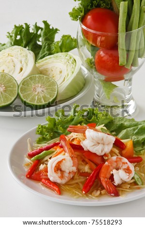 green papaya salad (traditional and modern thai food)
