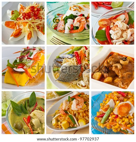 Collage from Photographs of Thai food