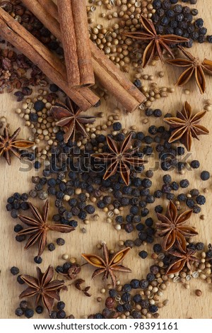 Variety of Spices and herbs,Food and cuisine ingredients.
