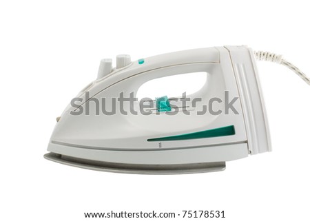 Modern steam flat iron isolated on white background
