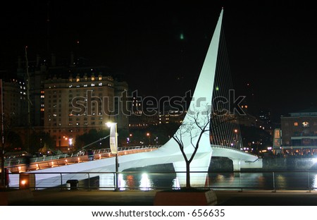 Buenos Aires by night, Argentina. Puente de la Mujer by Calatrava.