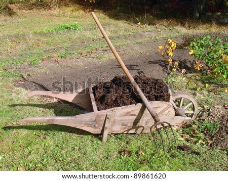 Old Wooden Wheelbarrow