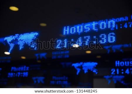 flight time on led board of city