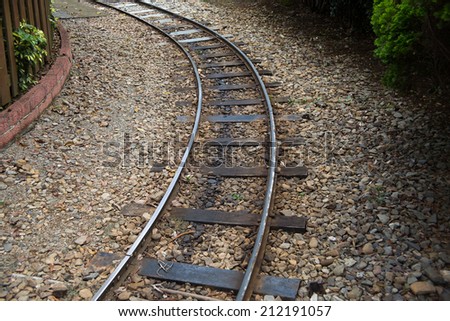 Old railroad tracks scenery/Model and real