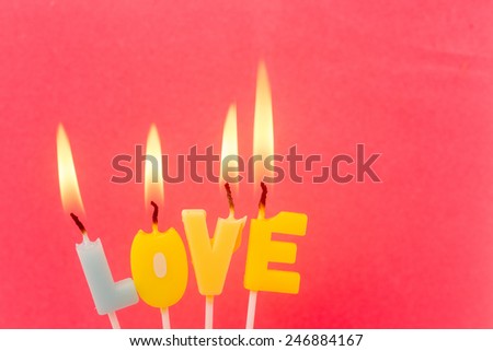 candle on red paper/love candle