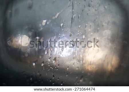 rainy window/Water and rain drops on the glass, abstract view