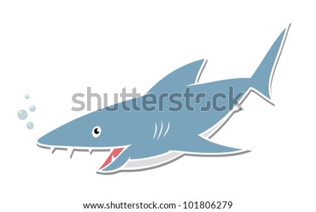 Funny Shark Sticker on Shark Sticker   Vector Illustration   101806279   Shutterstock