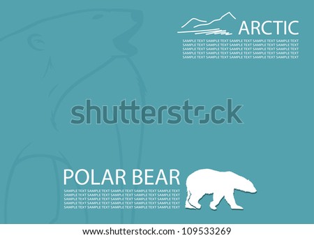 Polar bear background - vector illustration
