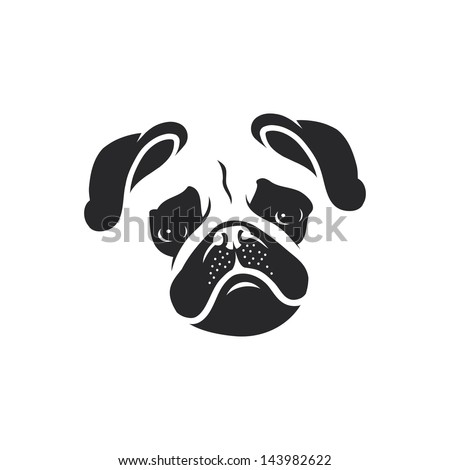 Pug dog face vector illustration Pug dog face vector illustration