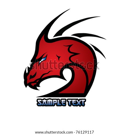 Red Dragon Stock Vector Illustration 76129117 : Shutterstock