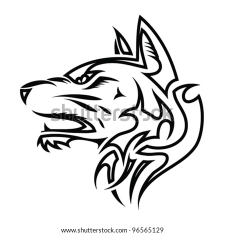 tribal wolf face