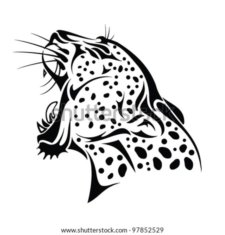 Jaguar on Isolated Jaguar Head   Vector Illustration   97852529   Shutterstock
