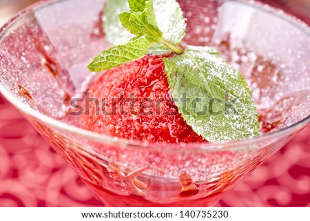 Strawberry sorbet
