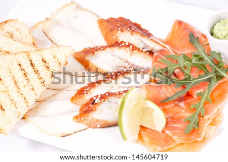 Assorted smoked and marinated fish