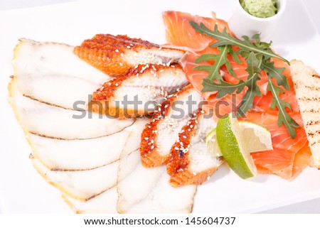 Assorted smoked and marinated fish