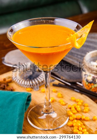 Cocktail with sea buckthorn