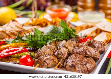 Mixed Grilled meat and vegetables