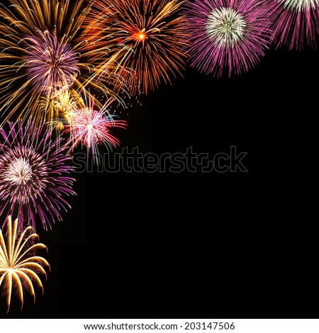 Multi-color fireworks background