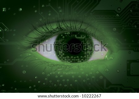Green android eye