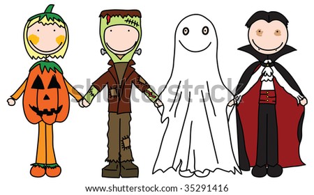 Holding Hands Vector. stock vector : Kids holding