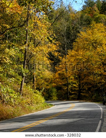 Road to fall colors in the Smoky Mountains
