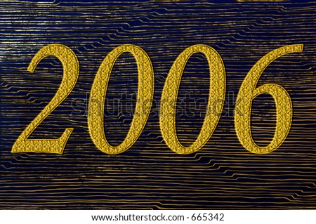 Gold sign for new year 2006