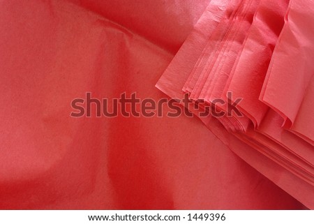 Stack or red tissue paper for gift wrapping