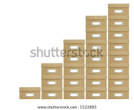 Boxes stacked to represent a chart