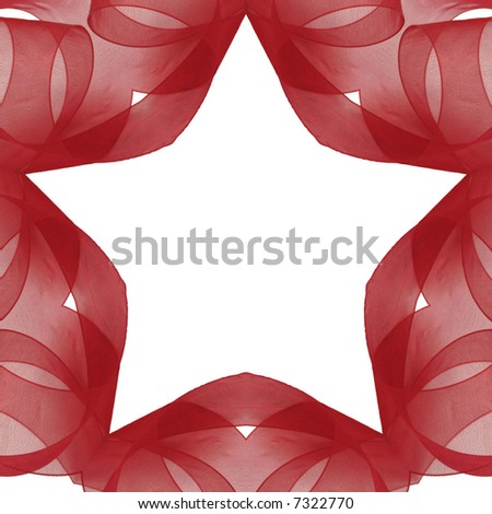I used one of my photographs of red organza ribbon to digitally create this star shape frame.
