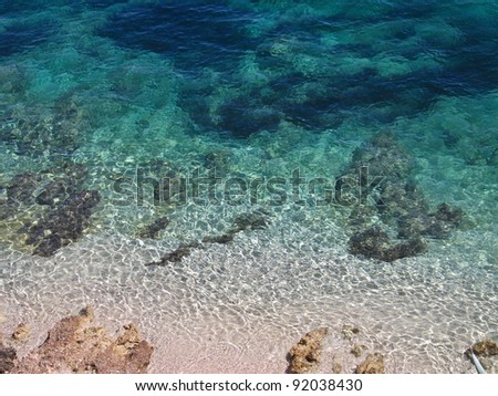 Pure blue water in Croatia