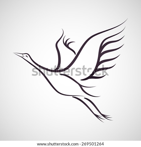 Crane Bird Vector - 269501264 : Shutterstock
