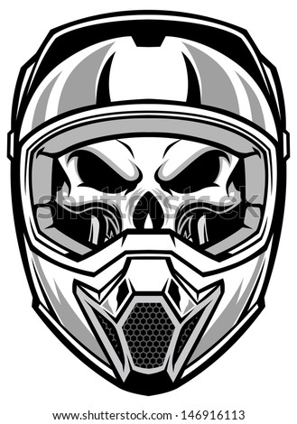skull wearing motocross helmet skull wearing motocross helmet