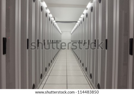 Empty Row Of Servers In Data Center