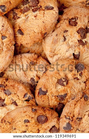 Close up of many cookies laid out together